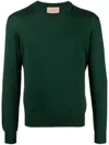 Gucci Maglione Con Logo Ricamato Sul Fianco Knitwear Green In Green