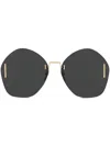 Gucci Frameless Logo-engraved Sunglasses In Gold