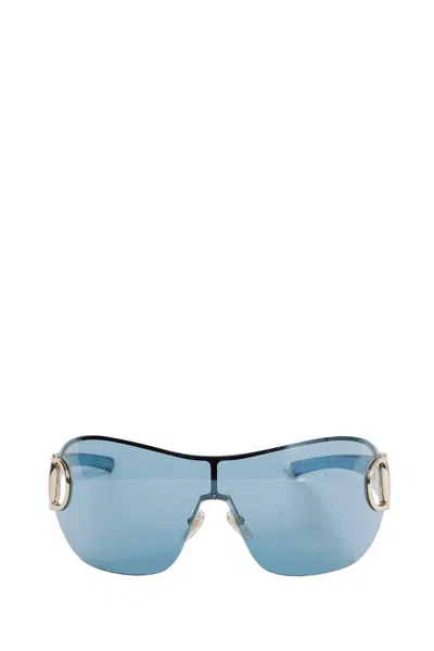 Gucci Frameless Mask Sunglasses In Blue
