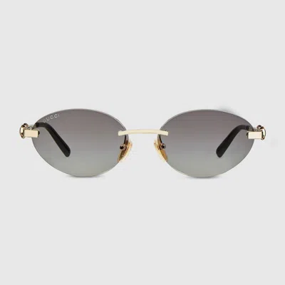 Gucci Frameless Oval Sunglasses In Metallic