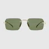 Gucci Frameless Rectangular Sunglasses In Multi