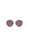 Gucci Frameless Round Sunglasses In Brown