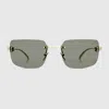 Gucci Frameless Square Sunglasses In Orange