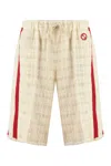 Gucci Tweed Drawstring Shorts In Panna