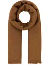 Gucci Women Caramel Wool Blend Scarf In Brown