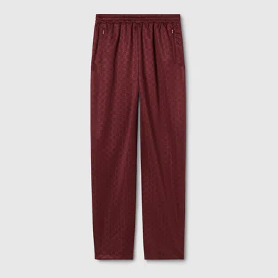 Gucci Freizeithose Aus Gg Jersey-jacquard In Burgundy