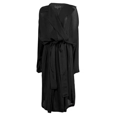 Pre-owned Gucci Frida Giannini Fall 2013 Black Silk Crepe Trench Coat