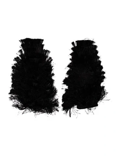 Pre-owned Gucci Fringe Fingerless Gloves In Black