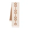Gucci Reversible Scarf Fringe Detailing In Brown