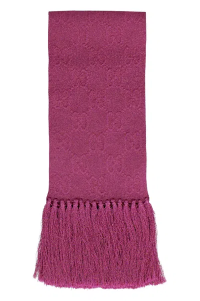 Gucci Fringed Scarf In Pink