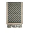 Gucci Moon Jacquard Wool Reversible Scarf In Neutral