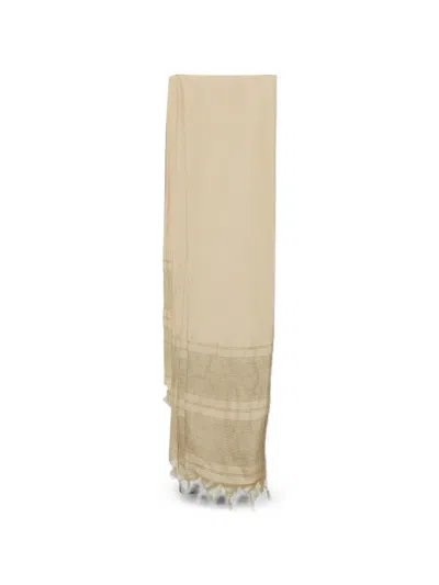 Pre-owned Gucci Fringed Scarf In Neutrals