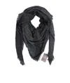 Gucci Fringed Wool Scarf In Black