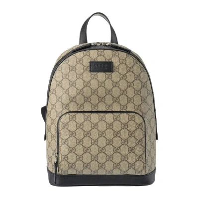 Pre-owned Gucci Front Pocket Backpack Gg Coated Canvas Beige Canvas Bag () In Sand