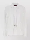 Gucci White Shirt With Pointed Collar With Tie Detail And Horsebit In Cotton Woman In White