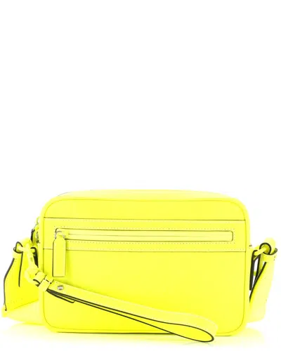 Gucci Front Zip Crossbody Bag Gg Rubber Effect Leather Small (authentic Pre-loved) In Yellow