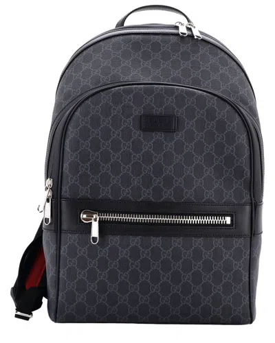 Pre-owned Gucci Front Zip Pocket Backpack Gg Coated Medium (authentic Pre-loved)