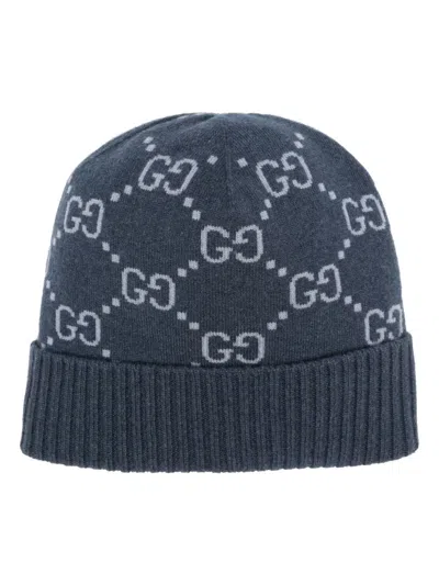 Gucci Ftexture Gg Fabric Hat In Blue