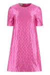Gucci Gg-embroidered Monogram Shift Dress In Pink