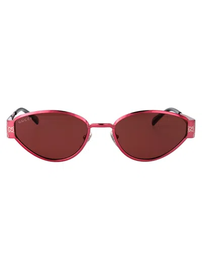 Gucci Fuchsia-fuchsia-red Metal Sunglasses In Pink