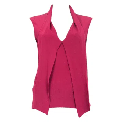 Pre-owned Gucci Fuchsia Pink Silk Sleeveless Blouse Shirt 40 S
