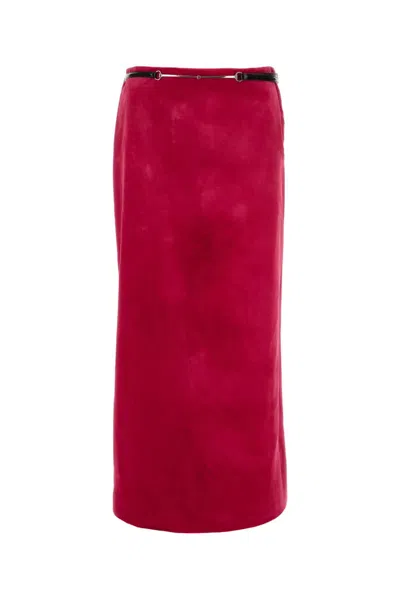 GUCCI GUCCI FUCHSIA VELVET SKIRT
