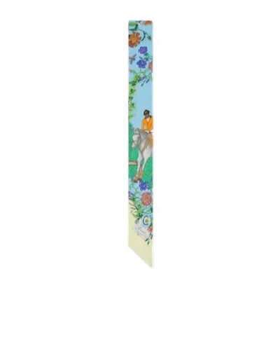 Gucci Full Body Floral Printed Silk Scarf In Green