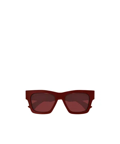 Gucci Full Frame Sunglasses In Burgundy
