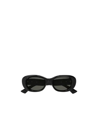 Gucci Eyewear Oval-frame Sunglasses In Black-black-grey