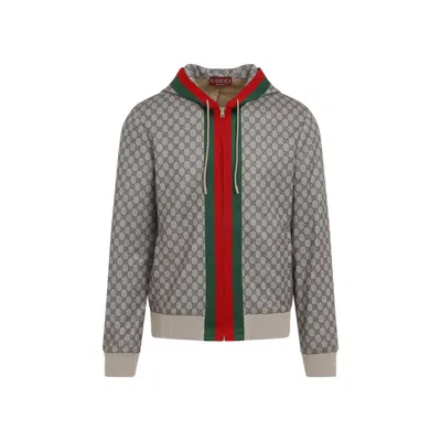 Gucci Full Zip Jacket In Beige