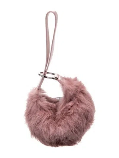 Pre-owned Gucci Fur Bucket Bag Vintage In Pink