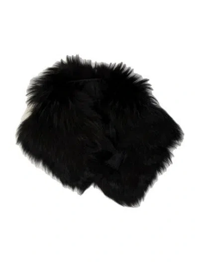 Pre-owned Gucci Fur Scarf In Black