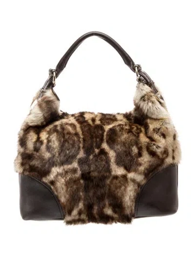 Pre-owned Gucci Fur Signoria Large In Brown
