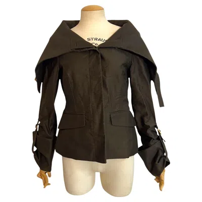 Pre-owned Gucci F/w 2003 Runway Collared Jacket By Tom Ford, Look 11 In Black