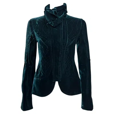 Pre-owned Gucci F/w 2005 Deep Green Velvet Riding Jacket