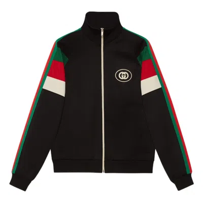 Gucci Fw22 Neoprene Zip Jacket With Web 'black'