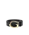 Gucci G Buckle Belt In Black