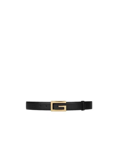 Gucci G Buckle Belt In Black