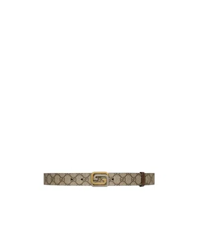 Gucci G-buckle Leather Belt In Brown