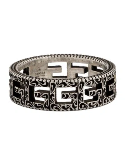 Pre-owned Gucci G Cube Band Ring In Multi
