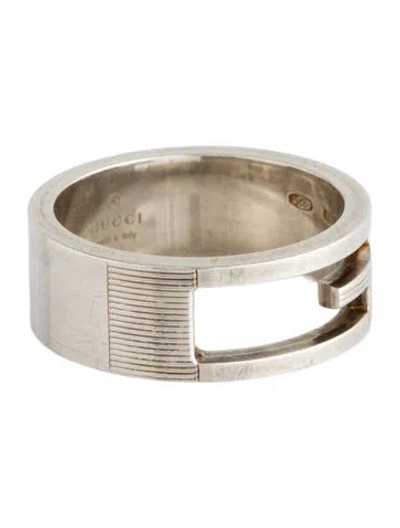 Pre-owned Gucci G Cutout Band Ring In Multi