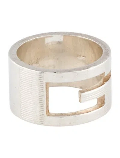 Pre-owned Gucci G Cutout Band Ring In Multi