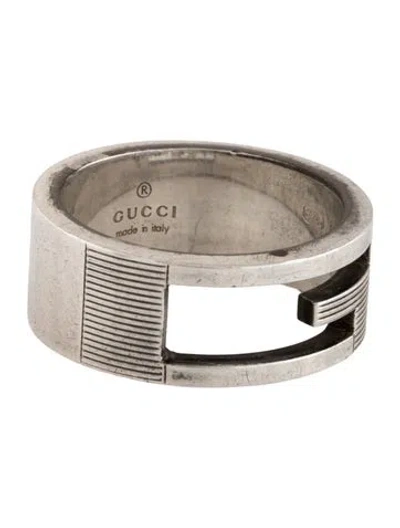 Pre-owned Gucci G Cutout Band Ring In Multicolor