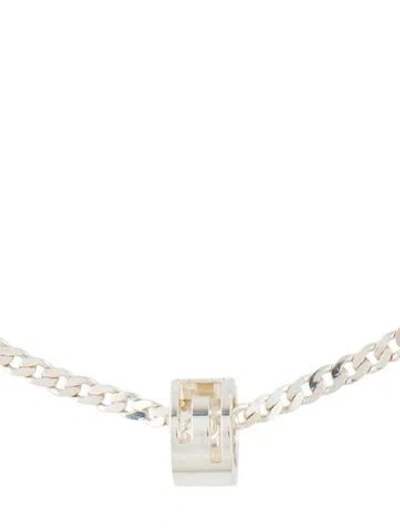 Pre-owned Gucci G Cutout Pendant Necklace, 17.5" In Multi