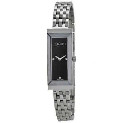 Pre-owned Gucci G-frame Diamond Dial Ladies Watch Ya127504
