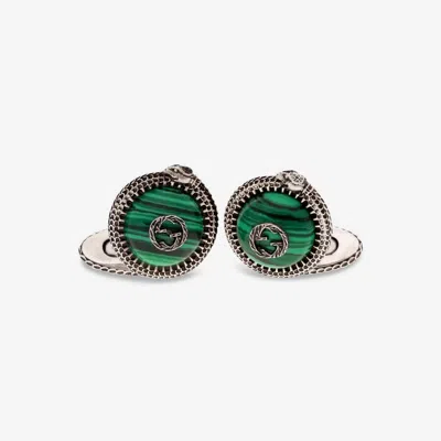 Gucci G Garden Men's Sterling Silver Green Cufflink Ybe57742600100u
