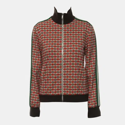 Pre-owned Gucci G Geometric Jacquard Zip-up Jacket In Multi