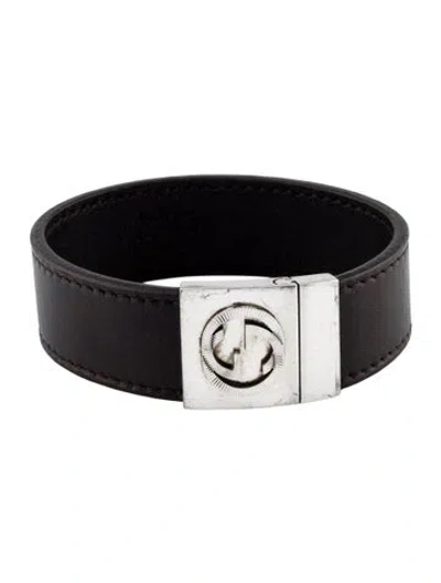 Pre-owned Gucci G Leather Bracelet In Multi