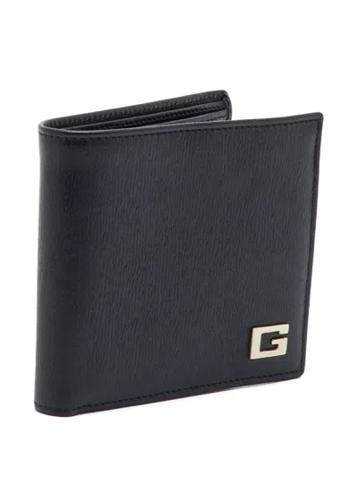 Pre-owned Gucci G Logo Bifold Wallet In Black