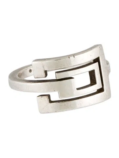 Pre-owned Gucci G Logo Signet Ring In Multi